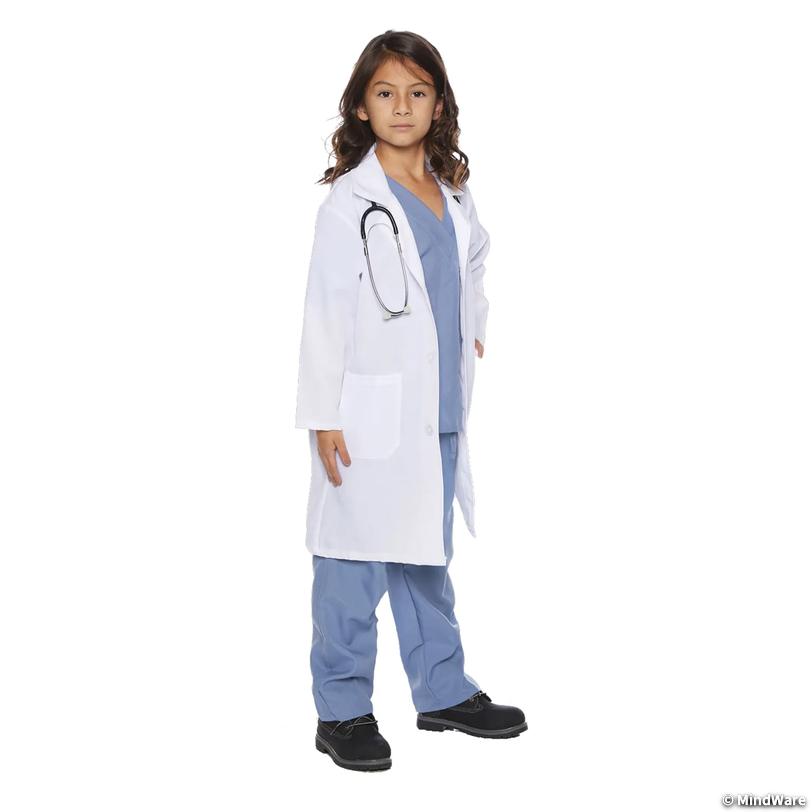 Kids Doctor Scrubs with Lab Coat Costume Image