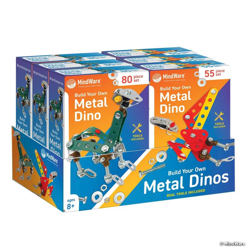 Build Your Own Metal Dino STEM Construction Kit Multipack - 6 Dinosaur Building Sets Image