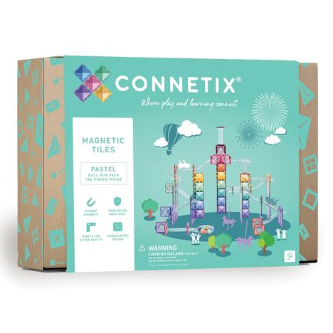 Connetix Pastel Ball Run Pack &amp;#8211; 106&amp;#8209;Piece Magnetic Ball&amp;#8209;Run Building Set